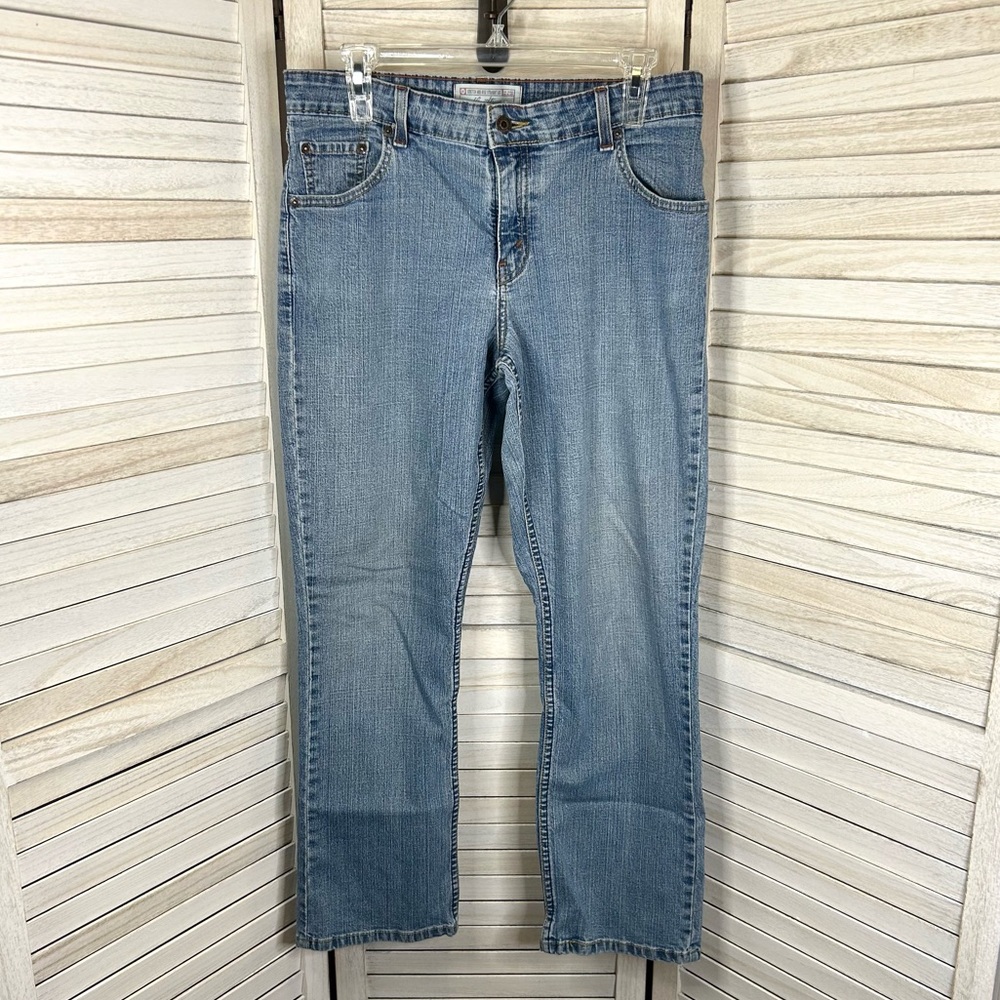 Levi’s Signature Stretch Mid Rise Straight Leg Medium Wash Denim Jeans 10 Short
